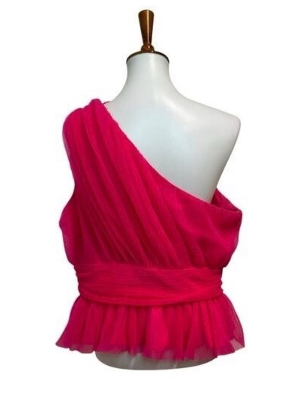Endless Rose One-Shoulder Hot Pink Peplum Top